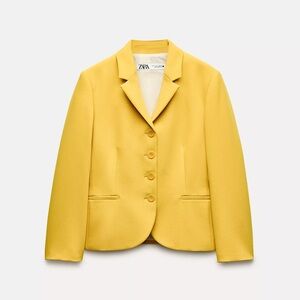 Zara Women's Vibrant Yellow Suit pants and Jacket
